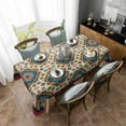 thumbnail image 3 of Oriental Boho Flower Rectangle Tablecloths 54x87,Tribal Patterns Ethnic Farmhouse Table Cloth Table Cover Indoor/Outdoor Tabletop Decor for Wedding Holiday Party Dinner Baby Shower, 3 of 7