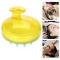thumbnail image 5 of Silicone Shampoo Scalp Shower Bathing Washing Hair Massage Massager Brush Comb Yellow, 5 of 5
