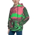 thumbnail image 2 of Goofa Neon Desert Moon Pattern Hooded Sweatshirt for Youth Trendy youth sweatshirt Casual Hoodie for Boys and Girls-Large, 2 of 6