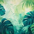 thumbnail image 6 of JEUXUS Tablecloths Round Table Cover Palm Leaves with Lush Branches and Charming Colors White, 6 of 8