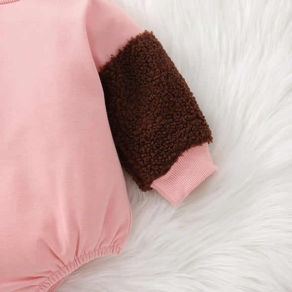 Vedolay Baby Bodysuit Baby Boy Romper Floral Print Ruffle Fly Sleeve Rib Button Jumpsuit Overalls Pants Kid Winter Cute Clothes,Pink 0-3 Months