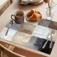 thumbnail image 3 of Brown Grey Ombre Placemats Set of 2, Geometric Abstract Art Modern Washable Wipeable Table Mats for Dining Tables, Indoor Outdoor Kitchen Place Mats for Holiday Party Table Decor, 3 of 9