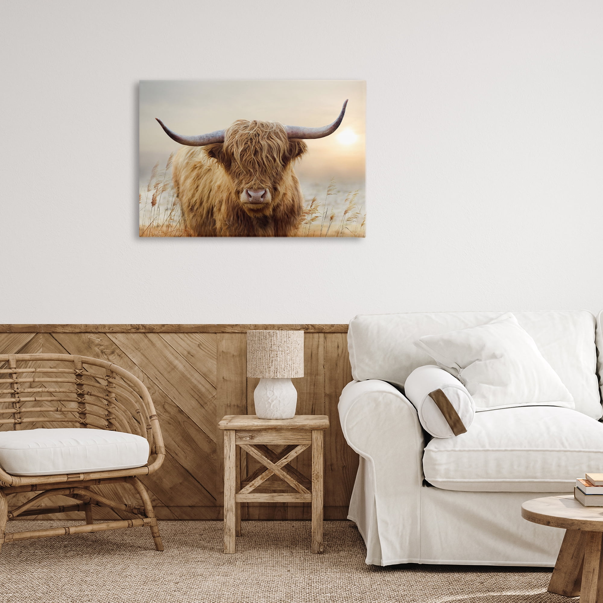 Stupell Industries Highland Cow & Warm Sunset Canvas Wall Art, design by CAD Designs