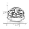 thumbnail image 2 of Solid 14k White Gold 5x3mm Oval Cubic Zirconia CZ Anniversary Ring Band Size 7.5, 2 of 3