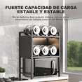 thumbnail image 3 of Estante de almacenamiento para microondas con gabinete, organizador de estante para microondas versátil de 2 niveles,Blanco, 3 of 17