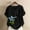 Black-43, variant on Short Sleeve Womens Tops Plus Size Women's Plus Size Floral Print T-Shirt Linen-Look Button Detail Top
