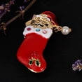 thumbnail image 4 of KLKCMS Lovely Christmas Gifts Rhinestone Enamel Collar Brooch Pins Ornament - Boote, 4 of 9