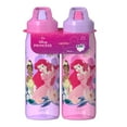 thumbnail image 5 of Zak Designs 20oz Princess Kids Straw Water Bottle, Durable Plastic Renton Bottle with Flip Top and Handle, Set of 2, 5 of 10