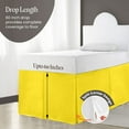 thumbnail image 2 of 50 Inch Drop Twin XL Size Dorm Bed Yellow Solid Bed Skirt Lightweight Pleated Pattern Split Corner Premium Hotal Quality With Flexible Elastic & Fade Resistent, 2 of 6