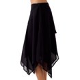 thumbnail image 3 of Women High Waist Asymmetrical Hem Skirt, Flowy Midi Skirt, Casual A-Line Skirt, 3 of 7