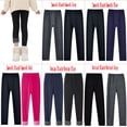 thumbnail image 2 of Esho 2 Pack Girls Winter Warm Thicken Fleece Leggings Kids Solid Color Tights Long Pants 2-13Y, 2 of 8