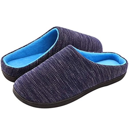 

Memory Foam Slippers Comfort Knitted Cotton-Blend Closed Toe Non-Slip House Shoes Indoor and Outdoor for Woman Man New