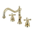 thumbnail image 1 of Kingston Brass KS1992AX Robinet de Lavabo à Large Diffusion avec Poignée Croisée et Laiton Pop-Up, Laiton Poli, 1 of 1