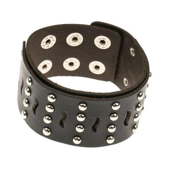 Fashion Men Jewelry Leather Wide Belt Bracelet  Style Punk Wrist Band Black
