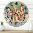 thumbnail image 2 of Designart 'Carriage In The Snow With Galoping Horses' Farmhouse Wood Wall Clock, 2 of 5
