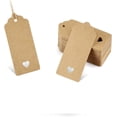 thumbnail image 3 of 100 tarjetas de etiquetas de papel Kraft + 100 cuerdas de cáñamo amantes padres amigos regalo tarjetas de agradecimiento, 3 of 5