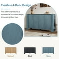 thumbnail image 5 of 4 Doors Buffet Cabinet with Storage, 59" Large Kitchen Sideboard Cabinet with Adjustable Shelf, Coffee Bar Cabinet with Distressed Finish for Living Room, Navy, 5 of 8