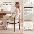 thumbnail image 3 of Hawsaiy Dining Chairs Set of 6, Upholstered Kitchen & Dining Room Chairs with Solid Wood Frame, Curved Back Side Chairs, Beige, 3 of 9