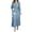 Blue, variant on Sngxgn Women's Summer Long Sleeve Dress Crewneck Lace Flowy Tiered Midi Dresses(Beige,L)