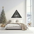 thumbnail image 3 of LaModaHome All-Seeing Eye Metal Wall Art, Illuminati Triangle Symbol, Esoteric Mystical Decor, Eclectic Home Decoration - Unique Handmade ArtworkHome Decoration Gift -31.5"x40.9"/80x104cm, 3 of 5