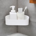 thumbnail image 3 of Salle de Bain Murale Suspendue Pas de Punching Rack de Stockage Forme Triangle Étagère de Salle de Bain (Blanc), 3 of 6