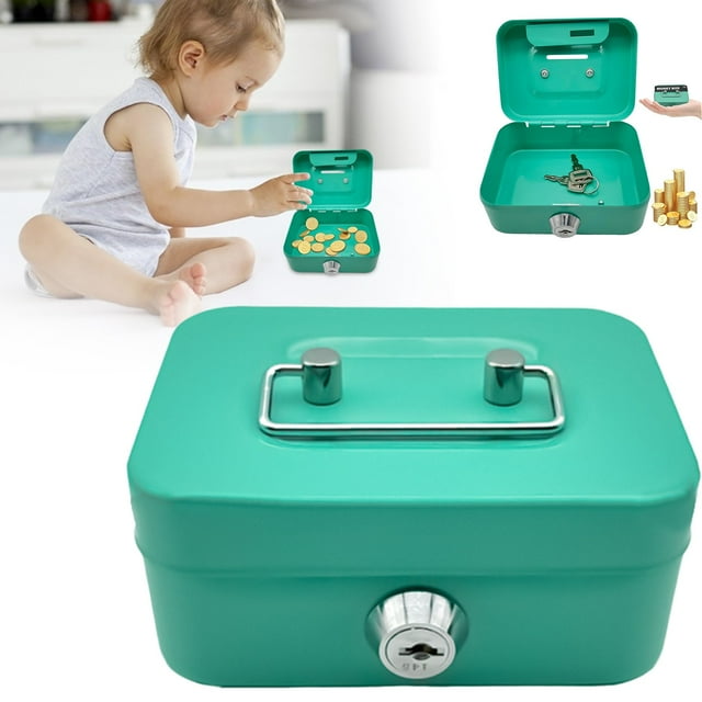 Bovemsi Clearance Box With Lock Chest Box Metal Small Modern Holder Bank Lock Box With Key for Prizes Adults Good Choice Of Gift