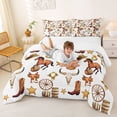 thumbnail image 4 of jejeloiu Rustic Farmhouse Cabin Queen Comforter Set Kids,Vintage Farm Animal Horse Bedding Comforter Set For Men,3 Pieces, 4 of 8