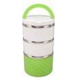 thumbnail image 2 of Contenedor térmico apilable de acero inoxidable a prueba de fugas que conserva la frescura Fiambrera térmica portátil para fiestas Verde, 2 of 10
