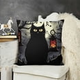 thumbnail image 2 of YINGXI  Black Murderous Knife Cat What Throw Pillow Case ,Funny Sneaky Cat Decorative Cushion Cover for Home Bedroom Girls Room Gaming Room, Gift for Women Men Girls 12x12in, 2 of 5