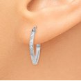 thumbnail image 3 of 14k White Gold Squared Hoop Earrings, 3 of 8