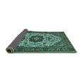 thumbnail image 2 of Ahgly Company Indoor Square Medallion Turquoise Blue Traditional Area Rugs, 5' Square, 2 of 4