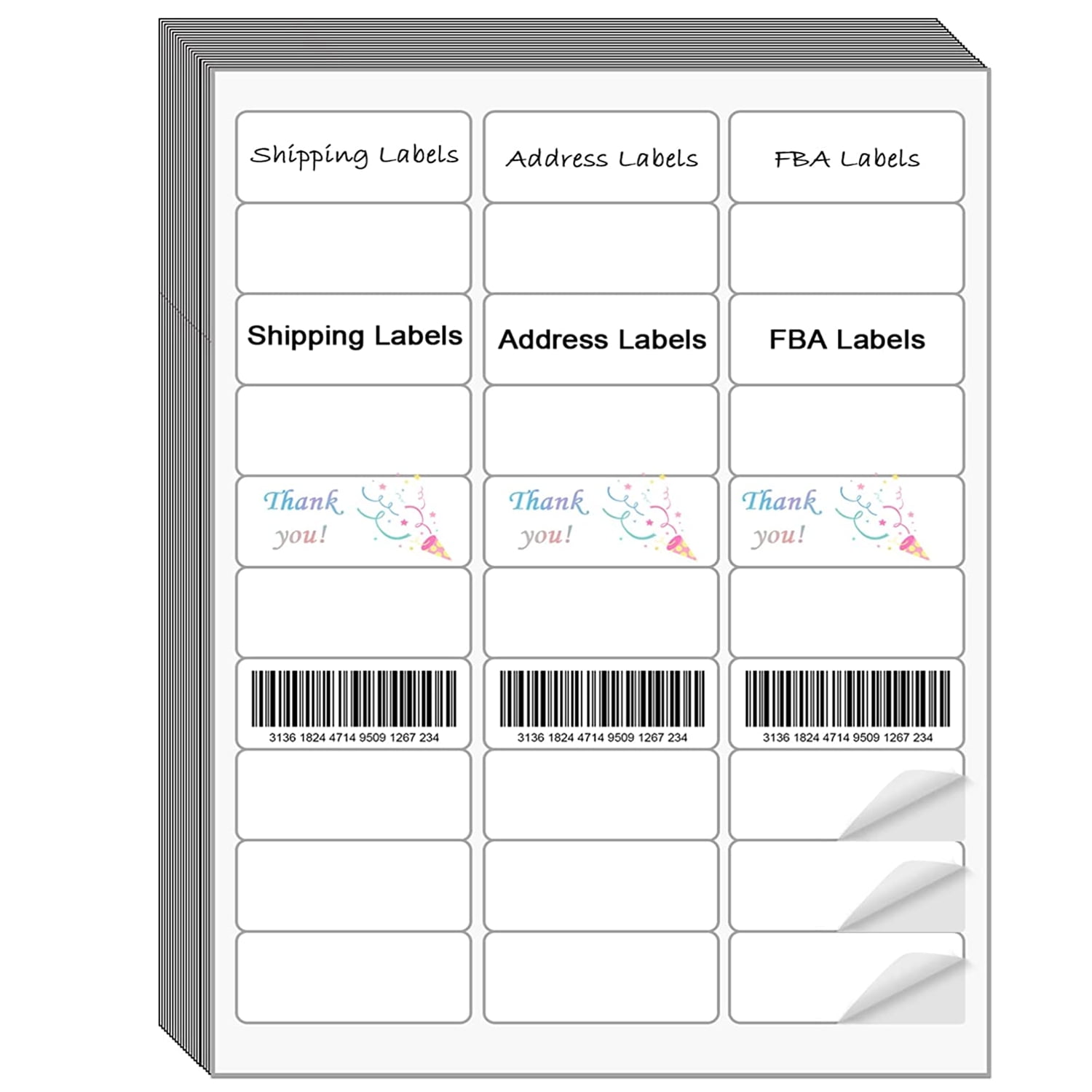 Labe stak kalligraf NefLaca Mailing Address Labels for Laser/Inkjet Printer 1" x 2 5/8", White,  Pack of 3000 Labels - Walmart.com