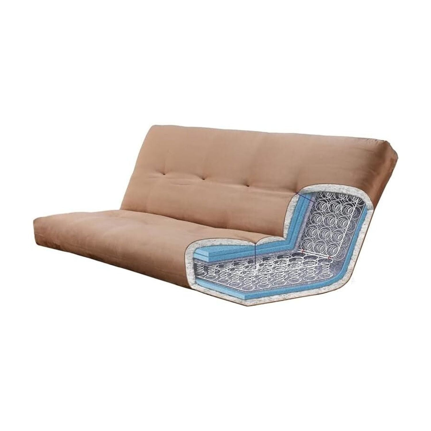 Kodiak Furniture Lexington Storage Futon in Weathered White w/ Gray Mattress