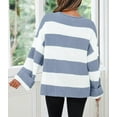 thumbnail image 4 of YOGAFOX Women Oversized Color Block Long Sleeve Pullover Sweater Blue L, 4 of 5