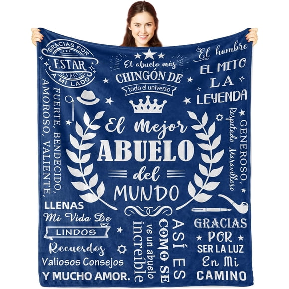 LHSHID Cadeaux pour Abuelo Jour du Père Abuelo Couverture Jetée Cadeaux Abuelo de la Part des Petits-Enfants 50"x60 Pouces