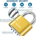 thumbnail image 2 of 4-Digit Combination Lock, Heavy Duty Padlock Metal, Outdoor Alloy Locks with Hardened Steel Shackle, High Security Weatherproof Large Padlocks for Gym, School, Locker, Fence, Gate, Hasp, Case-Golden, 2 of 7