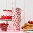 thumbnail image 3 of Swig Life 40oz Mega Mug, 40oz Tumbler with Handle and Straw, Extra Large Insulated Tumblers, Cup Holder Friendly Travel Mug (Strawberry Shortcake), 3 of 7