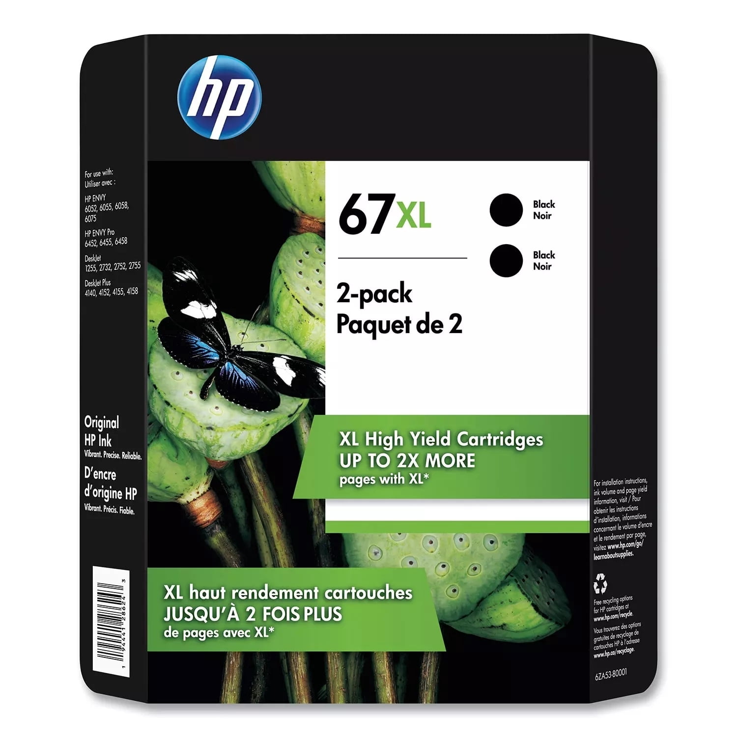 HP 67XL Black and Tri-Color (Yellow, Cyan, Magenta) Ink Cartridges Combo  Original - Walmart.com