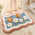 thumbnail image 4 of 40x60cm Bath Mat Quick Drying Foot Wipe Rug Bath Mat AntiSlip Bath Mat Thick Absorbent Footwear Entryway Cute Flower Pattern Bath Mat Washable Soft Stylish 16x23.6inch, 4 of 4