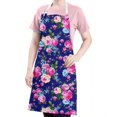thumbnail image 5 of Pioneer Flower Floral Print Pattern Apron-Garden Aprons for Women with Pockets-Cotton Linen Waterproof Kitchen Cooking Gardening Aprons Adjustable for Kitchen,Cooking,BBQ and Salon 33x27 Inch, 5 of 7