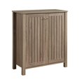 thumbnail image 5 of LiviNest Wooden Shoe Cabinet with Slatted Doors - Rustic Entryway Storage Organizer for Shoes & Decor - 4 Shelves Compact Hallway Furniture for Home & Apartment, 5 of 6