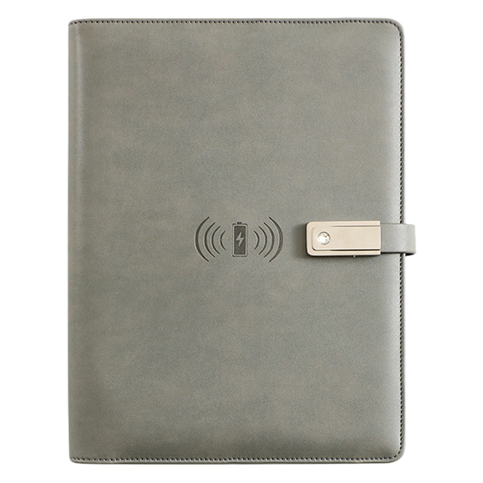 Vivcore Business Charging Notebook with Integrated Power Bank and U Disk, A5 Loose-leaf Refillable Journal, Executive Office Planner, Professional Notebook, 1 PC
