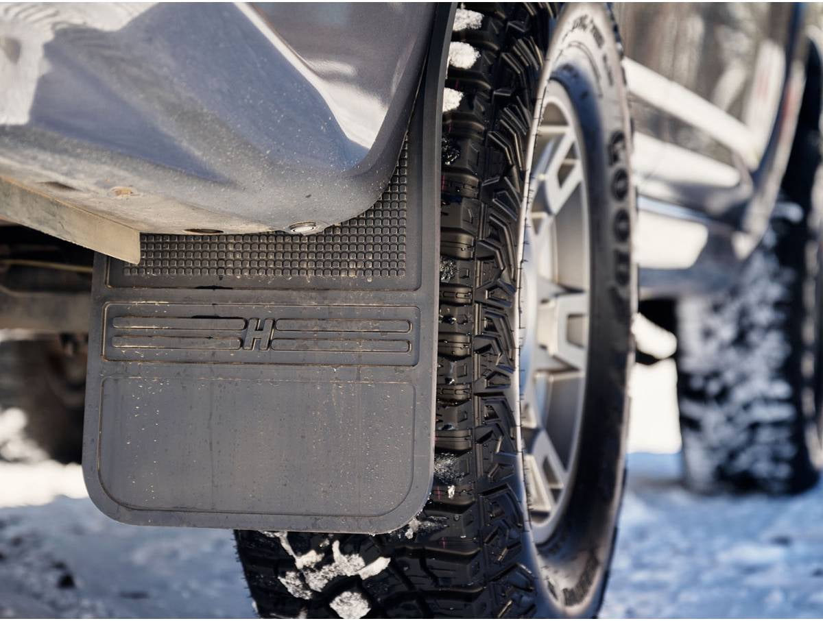 Husky Liners 55101 Rear MudDog Mud Flaps with Brushed Stainless Steel Weights