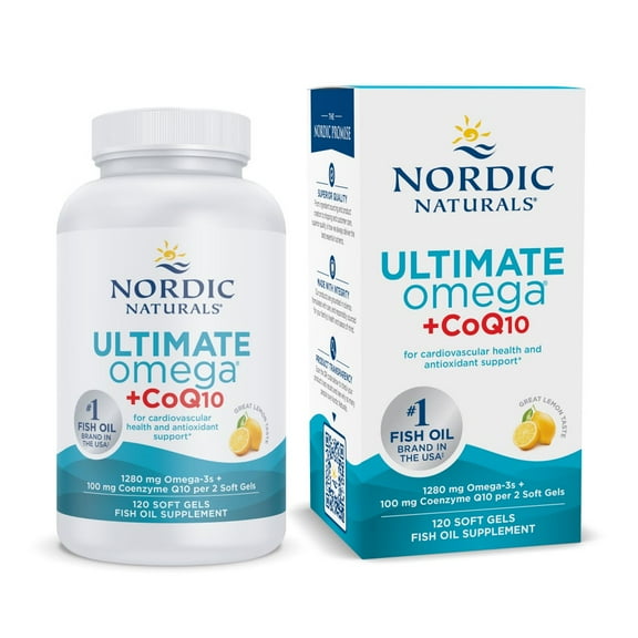 Nordic Naturals Ultimate Omega  CoQ10 Softgels, 1280 Mg, 120 Ct.