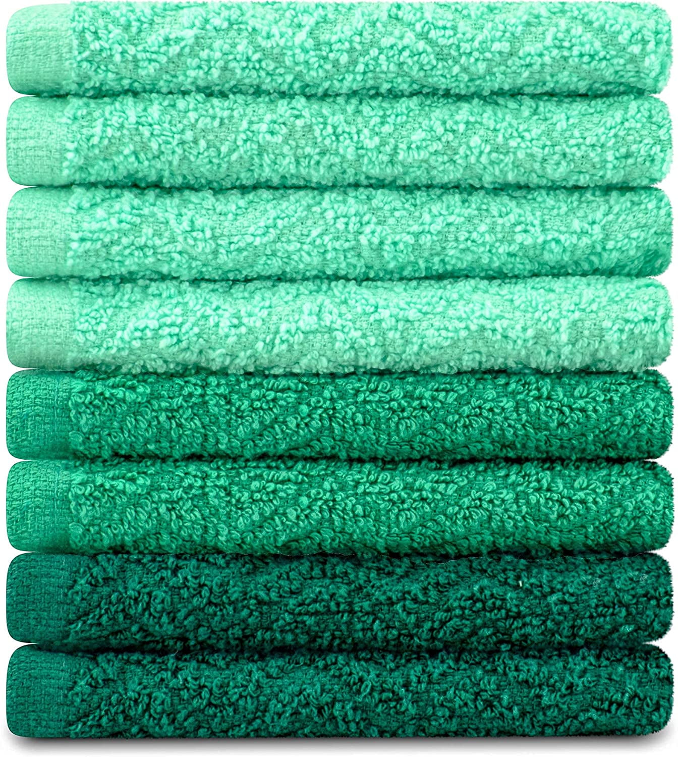  XLNT Green Kitchen Towels (9 Pack) - 100% Cotton Dish Towels, Durable, Ultra Absorbent Dishcloths Sets of Hand Towels/Tea Towels for  Everyday Scrubbing