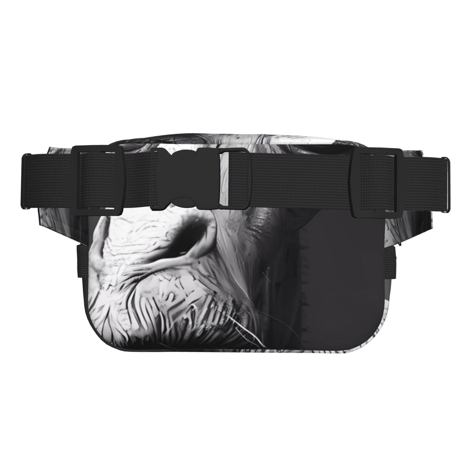 Picia Monochrome Giraffe Expression Print Square Double-Layer Waist Bag Mini Adjustable Waist Belt Bag Exercise Running Travel Hiking