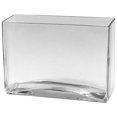 thumbnail image 1 of WGV Vase en Verre Rectangulaire Rond Transparent 3 par 16 par 8 Pouces, 1 of 1