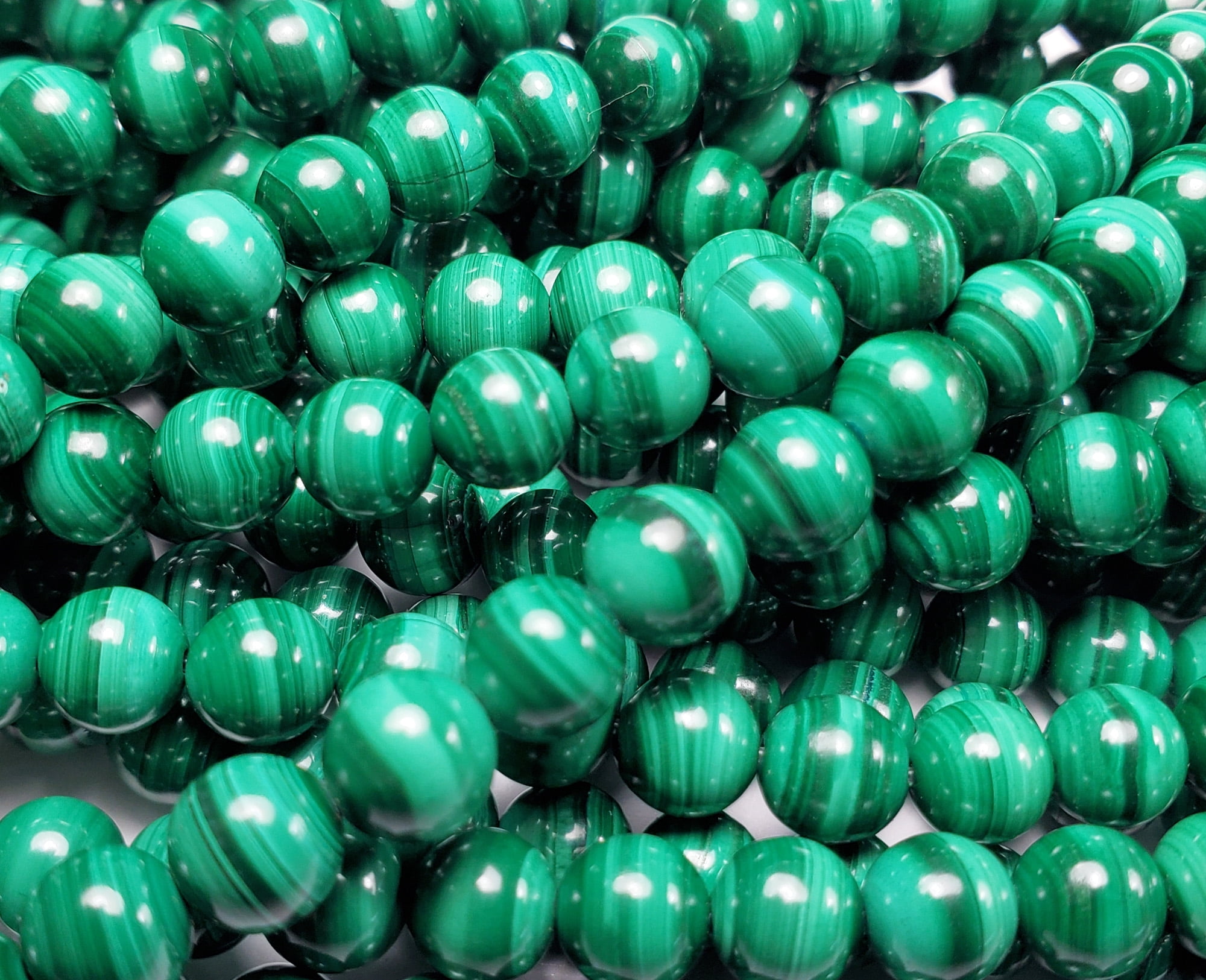 6 - 6 5mm 15.5 Inches High Quality Malachite Round Beads Genuine Gemstone Natural Jewelry Making