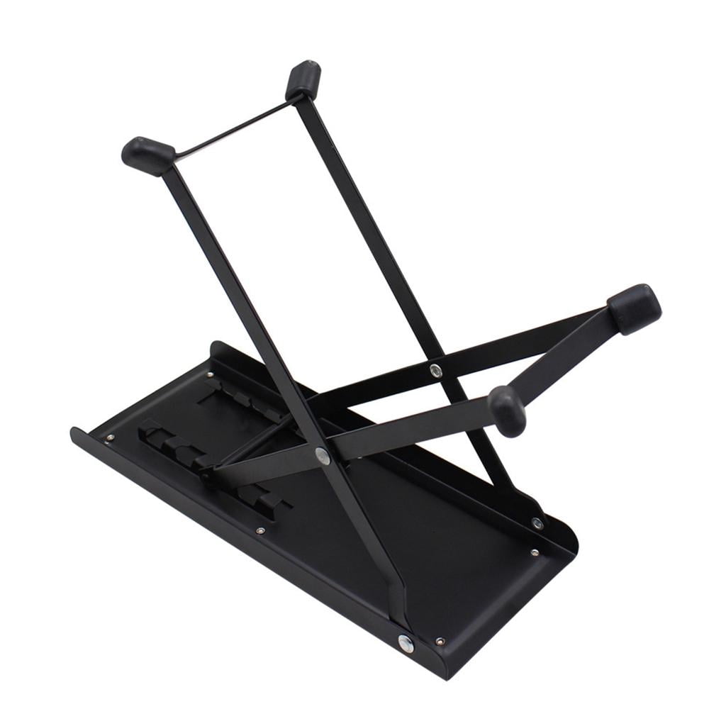 Yihuala Metal Guitar Footstool Foldable Footrest, Adjustable Height Wood Folding Guitar Pedal for Guitar Bass