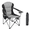 Black Gray, variant on Blazezo Heavy Duty Camping Chair 500LBS Capacity, Oversized Folding Outdoor Chair with Cooler Bag & Storage Pockets, Portable Collapsible Lawn Chairs for Adults